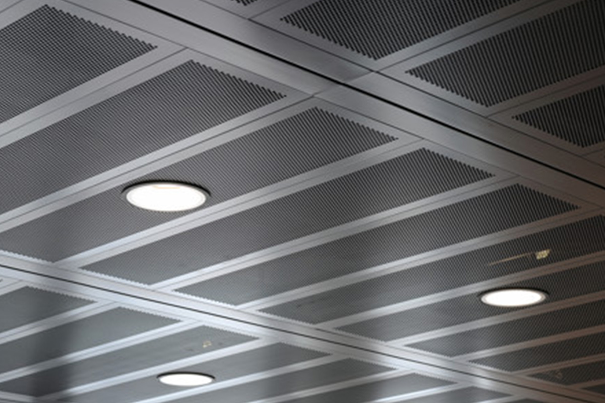 Metal Ceiling Solution Metal ceiling solutions use precision-engineered aluminum or steel panels that deliver style, durability, and easy maintenance. Available in various textures, perforations, and finishes.