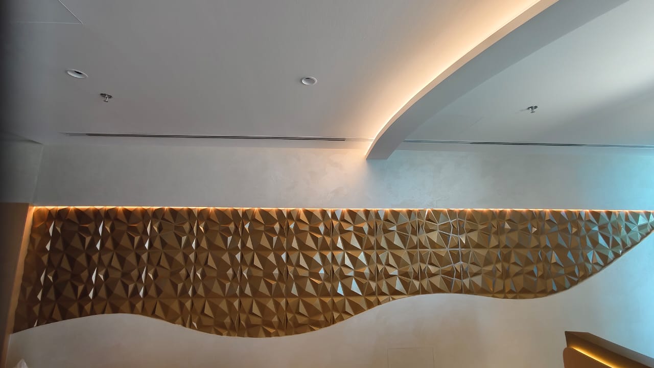 Decorative 3D Acoustic Wall Panels Lobby Feature Wall Dubai UAE