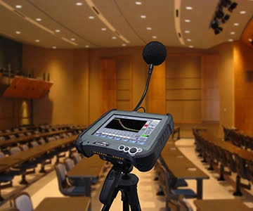 Construction site acoustic assessment and noise mapping boundary inspection in UAE