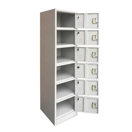 Durable rust resistant metal locker features with secure locks and ventilated doors