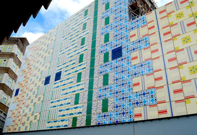 Modern UAE architectural high-rise facade using vitreous enamel architectural cladding